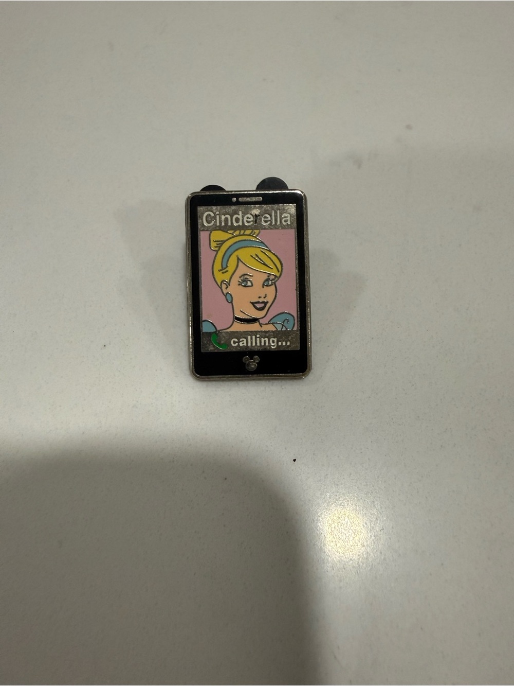 Cinderella Enamel Pin - Pink & Black Phone Design